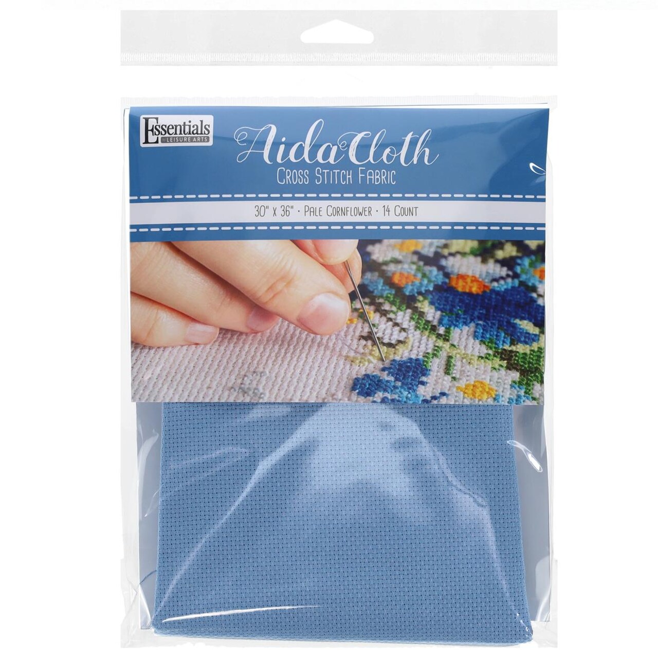 Essentials By Leisure Arts Aida Cloth, 14 Count, Pale Cornflower Cross Stitch Fabric, Embroidery Fabric, Cross Stitch Supplies For Crafting, Stitching, And Sewing Projects 30X36